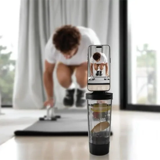 Porodo Lifestyle Grip Mix Protein Shaker Bottle - Black
